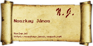 Noszkay János névjegykártya